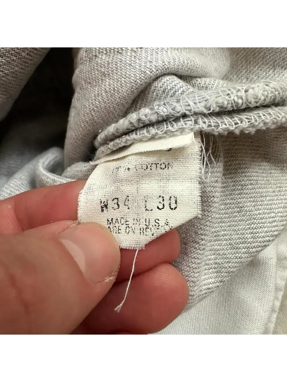 VTG USA Levis 501 Button Fly 90s Tag Jeans 80s 34x30 Act 31x28 Grey Faded White